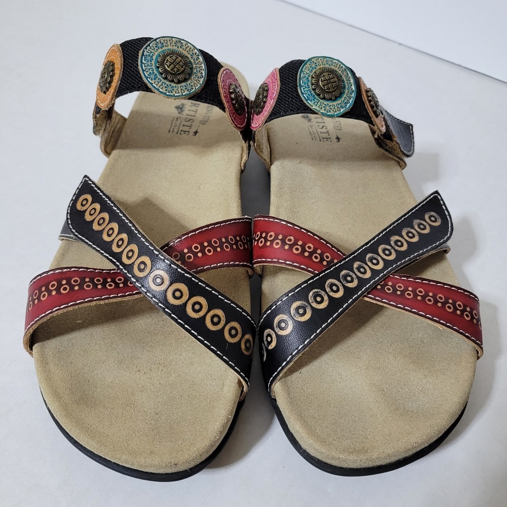L'Artiste Women's by Spring Step Sandals Glendora Slide Multicolor Leather 40 9